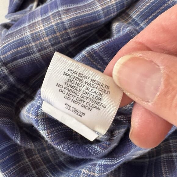 Peter Millar Men's XL Autumn Lightweight Flannel Shirt Blue Plaid Button Down - Picture 12 of 15